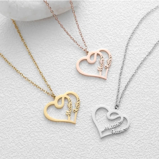 Two-Name Heart Necklace