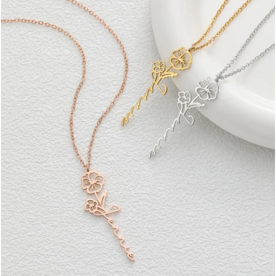 Birth Flower Necklace