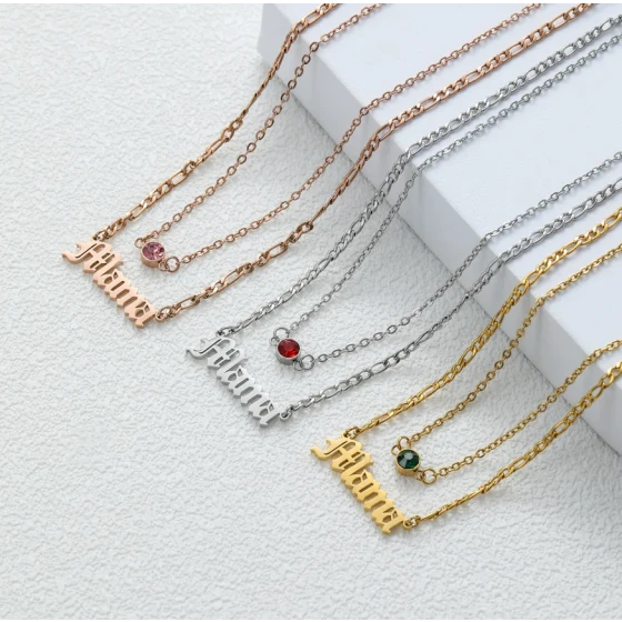Layered Birthstone Necklace