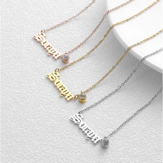 Initial Photo Projection Necklace