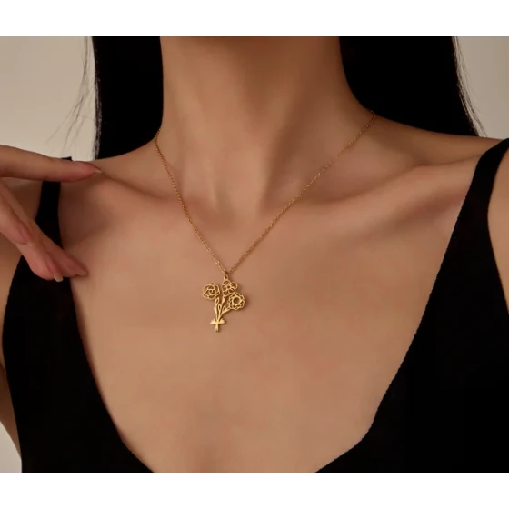 Birth Flower Necklace — Style 3