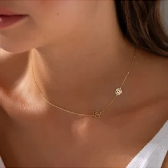 Birth Flower Chain Necklace