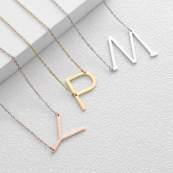 Large Initial Necklace