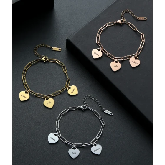 Engraved Heart Bracelet