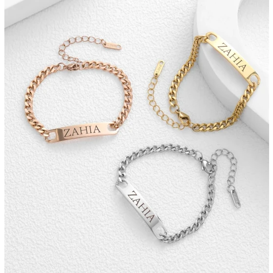 Mens Curved Bar Bracelet