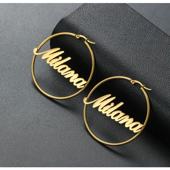 Straight Round Hoop Earrings