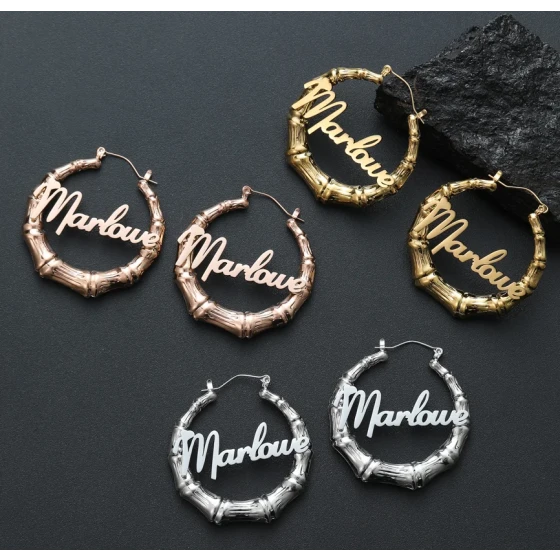 Bamboo Hoop Earrings
