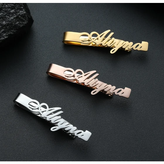 Cutout Initial Tie Clip